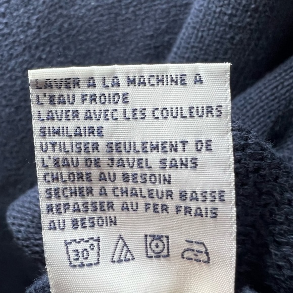 Nautica Mens Sweater Navy Blue 90s Stripe Heavy Embroidered Y2K Vintage Sz Large - Picture 11 of 11